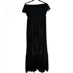 Diane Von Furstenberg Black Off-Shoulder Swim Coverup Maxi